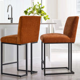 Mason 25" Modern Metal Frame Upholstered Counter Stool (Set of 2)