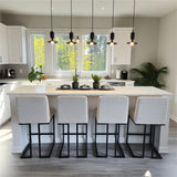 Mason 25" Modern Metal Frame Upholstered Counter Stool (Set of 2)