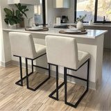 Mason 25" Modern Metal Frame Upholstered Counter Stool (Set of 2)