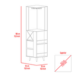Salem Corner Bar Cabinet, Two External Shelves, Two Drawers, Four Wine Compartments