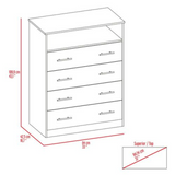 Sanna Four Drawer Dresser,  One Open Shelf