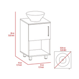 Gouda 18" Single Bathroom Vanity with Integrated Sink, Open Storage Shelf, Single-Door Cabinet and Space-Saving Modern Design for Organized Daily Use, Practical Bathroom Functionality and Contemporary Home Appeal