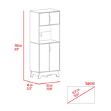 Tuhome Pamplona Microwave Tall Cabinet with Spacious Counter Surface, Multiple Storage Shelves, Upper and Lower Double Door Cabinets, Integrated Cable Management and Large Vertical Design for Modern Kitchens