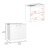 Napoles Utility Sink, Two Shelves, Double Door Cabinet