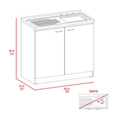 Napoles Utility Sink, Two Shelves, Double Door Cabinet