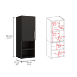 TUHOME Madrid Medicine Cabinet with Single Door, Interior Storage Shelves, External Display Shelves, Wall Mounted Bathroom Organizer with Metal Handle for Modern Compact Spaces