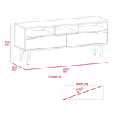 Tuhome Oslo TV Stand for TVs up to 51 Inches with Two Spacious Drawers, Three Open Shelves and Four Sturdy Legs, Modern Media Console with Superior Top and Functional Storage for Living Rooms or Entertainment Spaces