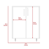 TUHOME Storage Cabinet with Casters, Double Door Design, Two Interior Shelves and Mobile Utility Storage for Garage, Laundry Room or Workspace Organization, Compact Freestanding Cabinet for Everyday Use