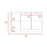 Juniper Kitchen Island, Four Open Shelves, Two Cabinets