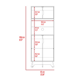 Tuhome Pamplona Microwave Tall Cabinet with Spacious Counter Surface, Multiple Storage Shelves, Upper and Lower Double Door Cabinets, Integrated Cable Management and Large Vertical Design for Modern Kitchens