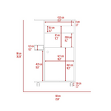Clip Kitchen Cart, Single Door Cabinet, Four Casters