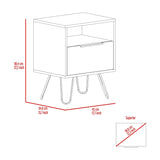 Augusta Nightstand, Single Drawer, Hairpin Legs