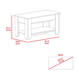 Tuhome Austin Storage Table with Liftable Top Compartment, Extendable Table Shelf, Lower Shoe Rack Shelf, Modern Entryway and Living Room Organizer, Functional Storage Furniture with Clean Contemporary Design