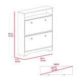 Tuhome Calgary Shoe Rack with Superior Top, One Open Storage Shelf, Two Extendable Adjustable Shelves for Up to 12 Pairs, Modern Multi-Level Organizer for Entryways Bedrooms Closets and Space-Saving Home Storage
