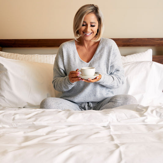 Melange Bamboo Cotton Duvet Cover - Snow