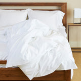 Melange Bamboo Cotton Duvet Cover - Snow