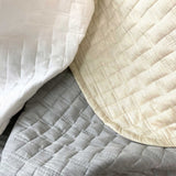 Melange Bamboo Cotton Quilted Coverlet - Snow
