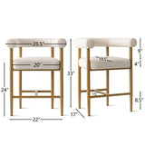 Melbourne 24" Boucle Counter Stool with Arms (Set of 3)