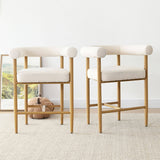Melbourne 24" Boucle Counter Stool with Arms (Set of 3)