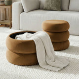 Mellow Modern Round Velvet Ottoman With Storage