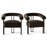 Mia Modern Velvet Accent Chair with Arms (1-Piece)