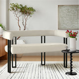 Mia 48.5" Modern Velvet Bench Loveseat