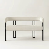 Mia 48.5" Modern Velvet Bench Loveseat