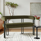 Mia 48.5" Modern Velvet Bench Loveseat