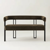 Mia 48.5" Modern Velvet Bench Loveseat