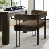 Mia 48.5" Modern Velvet Bench Loveseat