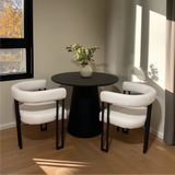 Rola Beige Upholstered Boucle Dining Chair with Arms (Set of 2)