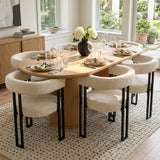 Mia Upholstered Tweed Dining Chair with Arms (Set of 2)
