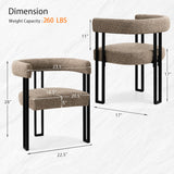 Mia Upholstered Tweed Dining Chair with Arms (Set of 2)