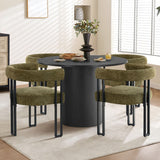 Mia Upholstered Chenille Dining Chair with Arms (Set of 2)
