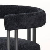 Mia Upholstered Chenille Dining Chair with Arms (Set of 2)