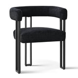 Mia Upholstered Chenille Dining Chair with Arms (Set of 2)