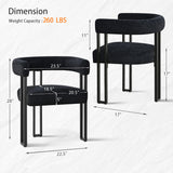 Mia Upholstered Chenille Dining Chair with Arms (Set of 4)