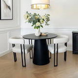 Mia Upholstered Chenille Dining Chair with Arms (Set of 4)