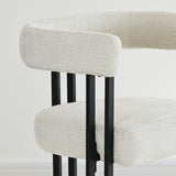 Mia Upholstered Chenille Dining Chair with Arms (Set of 4)