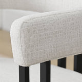 Mia Upholstered Chenille Dining Chair with Arms (Set of 2)