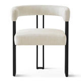 Mia Upholstered Chenille Dining Chair with Arms (Set of 4)