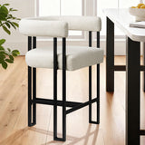 Mia 24" Modern Tweed Counter Stool with Arms (1-piece)