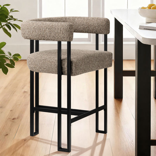 Mia 24" Modern Tweed Counter Stool with Arms (1-piece)