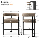 Mia 24" Modern Tweed Counter Stool with Arms (1-piece)