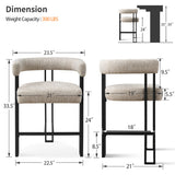 Mia 24" Modern Tweed Counter Stool with Arms (1-piece)