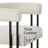 Mia 24" Modern Velvet Counter Stool with Arms (Set of 4)