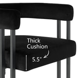 Mia 24" Modern Velvet Counter Stool with Arms (Set of 3)