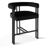 Mia 24" Modern Velvet Counter Stool with Arms (Set of 4)