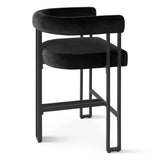 Mia 24" Modern Velvet Counter Stool with Arms (Set of 3)