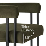 Mia 24" Modern Velvet Counter Stool with Arms (Set of 4)